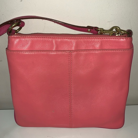 Coach Pink Leather Zipper Crossbody Messenger - Picture 3 of 11